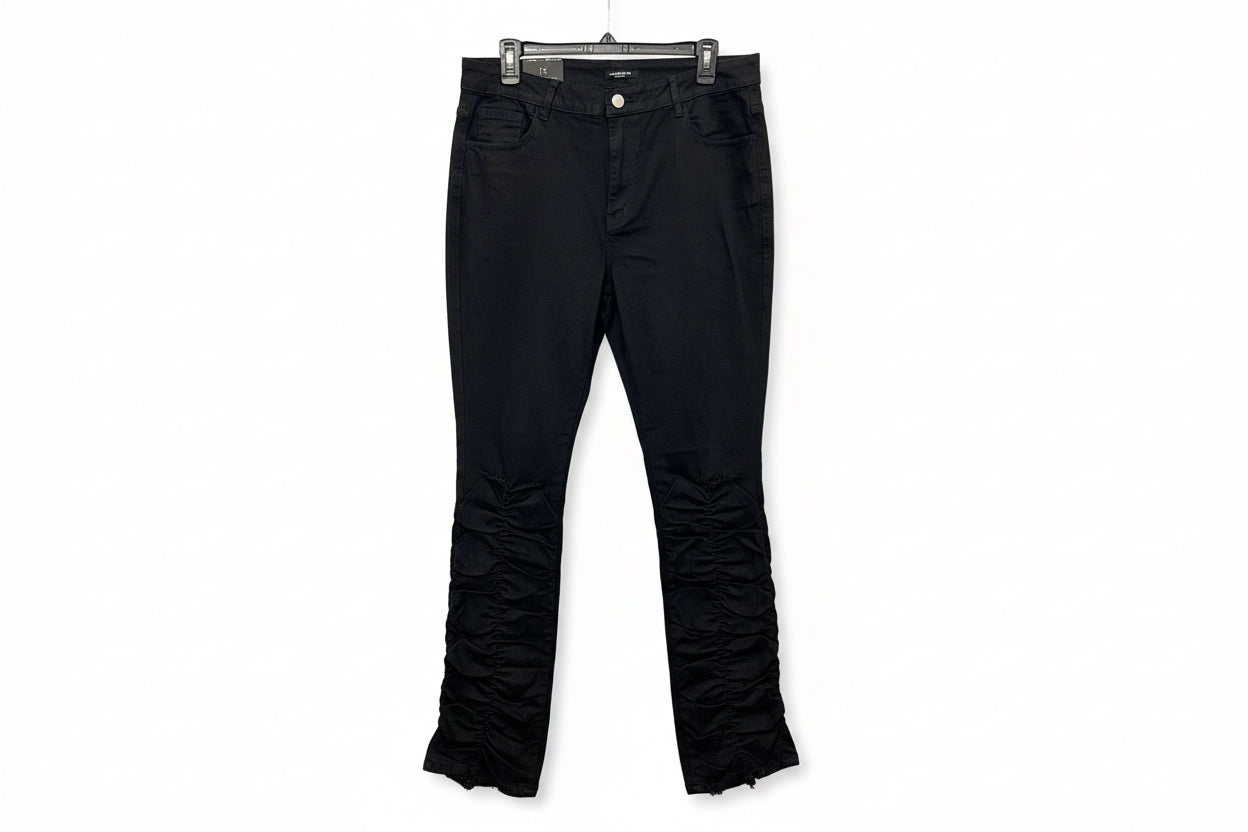 Shirring Denim Pants 1x-3x