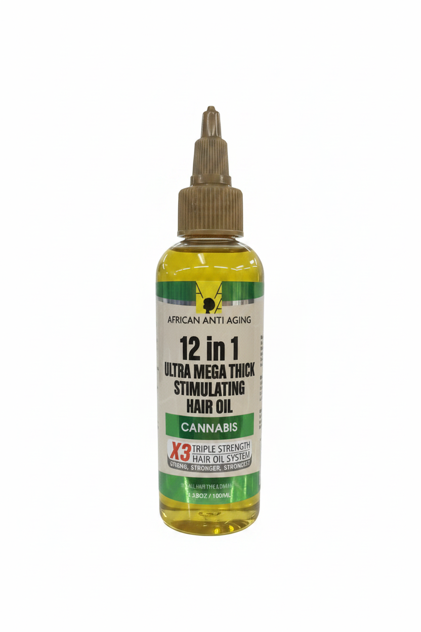 AFRICAN ANTI AGING 12 IN 1 CANNABIS HAIR OIL 3.38OZ