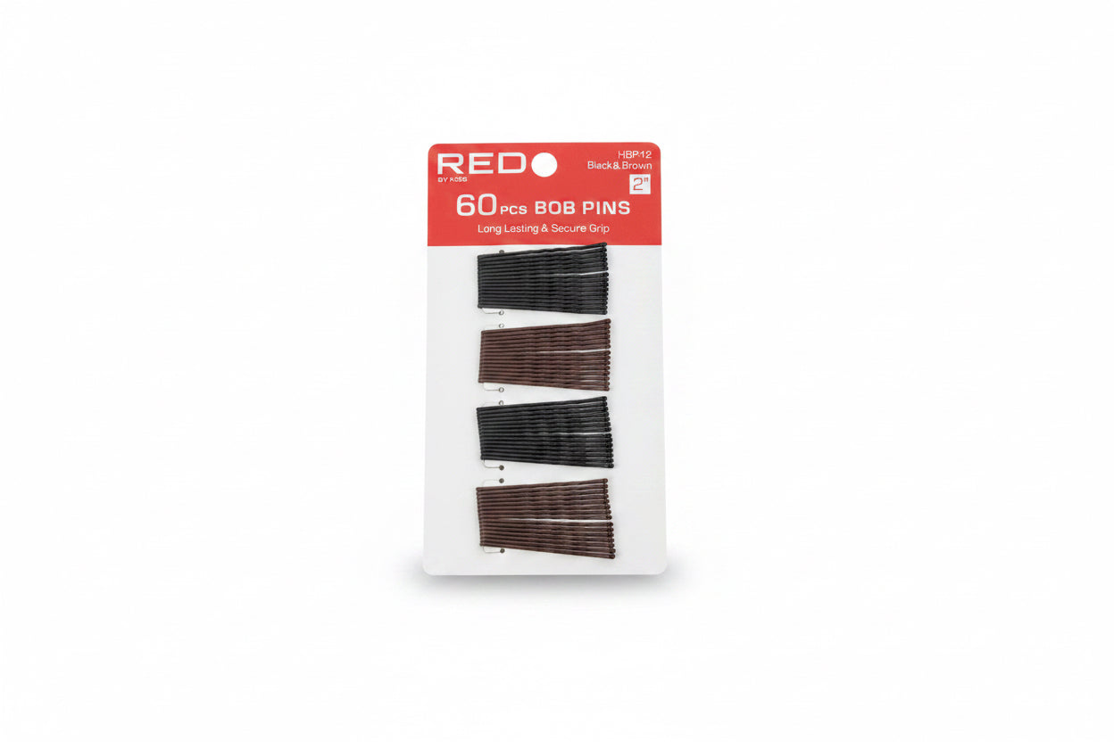 Red 60pcs Bobby pins (Black&Brown)