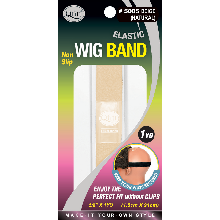 Qtfitt Elastic Wig Band 1Yd Black)