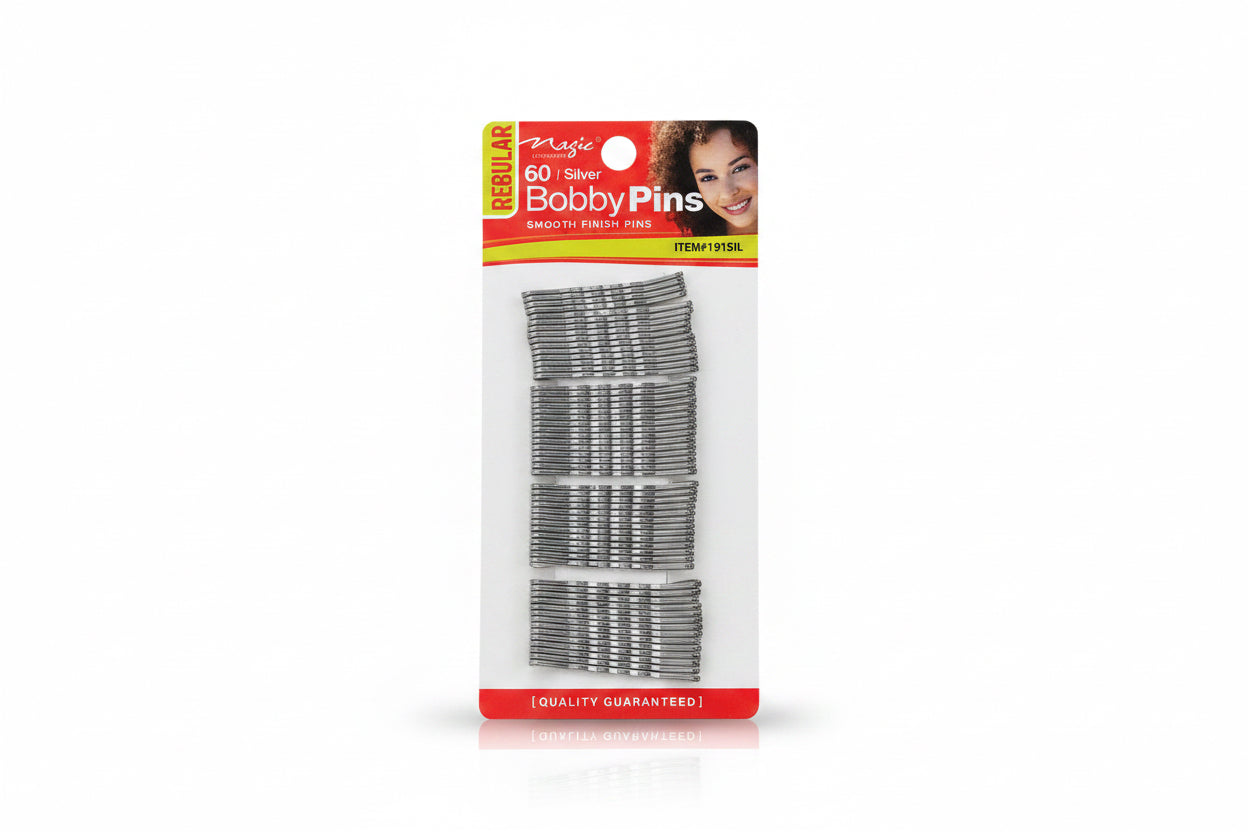 Magic Collection 60Pcs Bobby Pins Silver