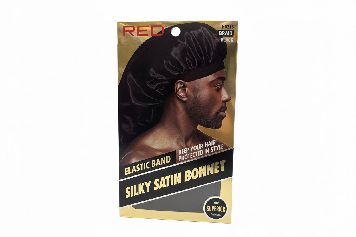 RED Silky Satin Bonnet Elastic