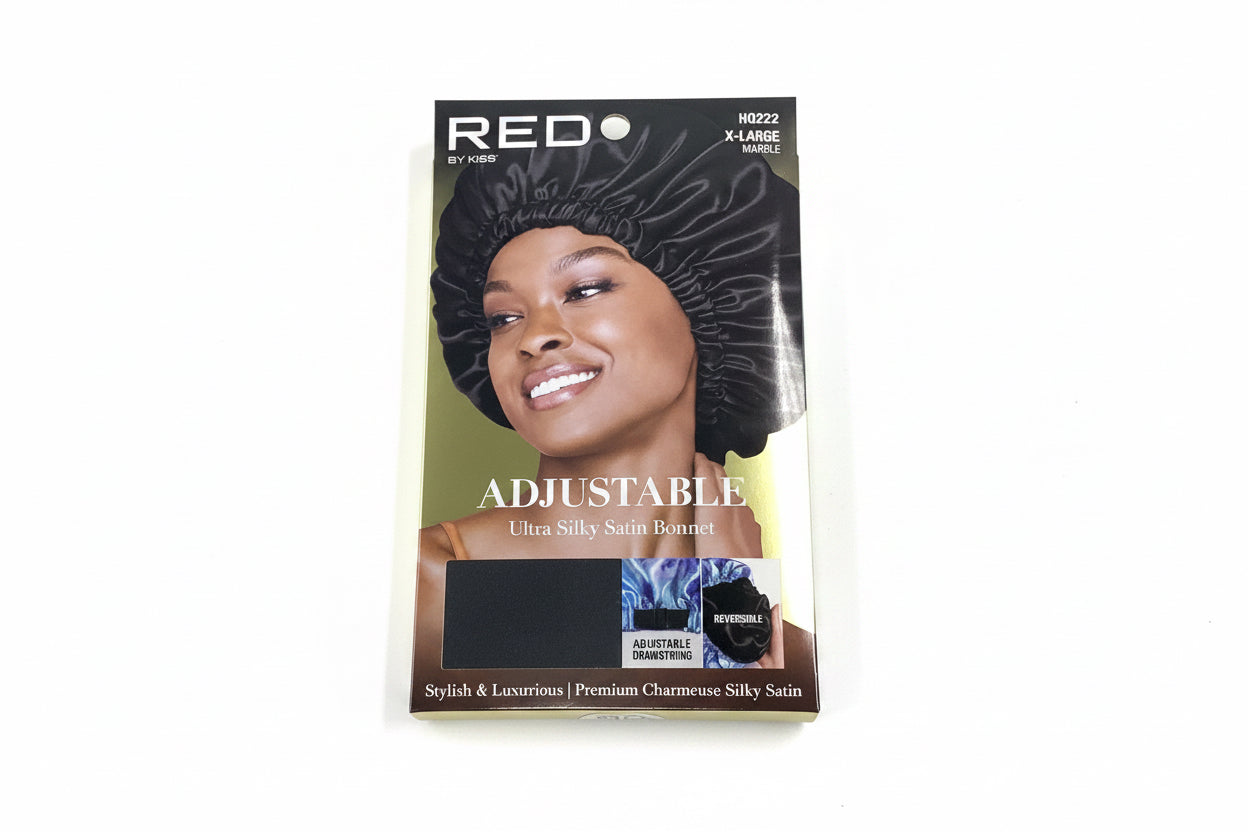 RED ADJUSTABLE SILK BONNET (black)