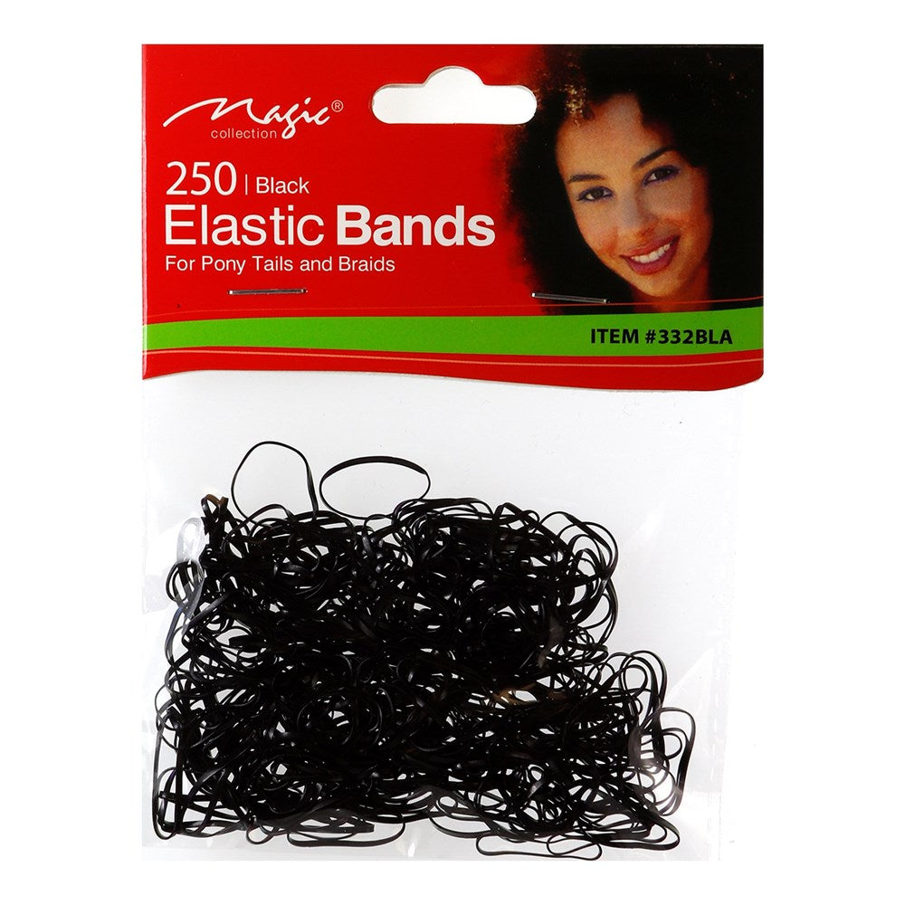 Magic Collections 250 Elastic Rubber Bands Black