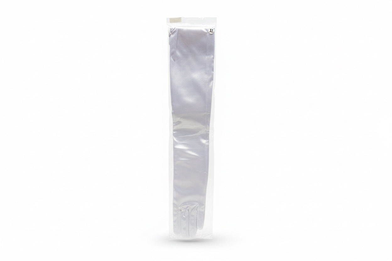 White Satin Long Glvs