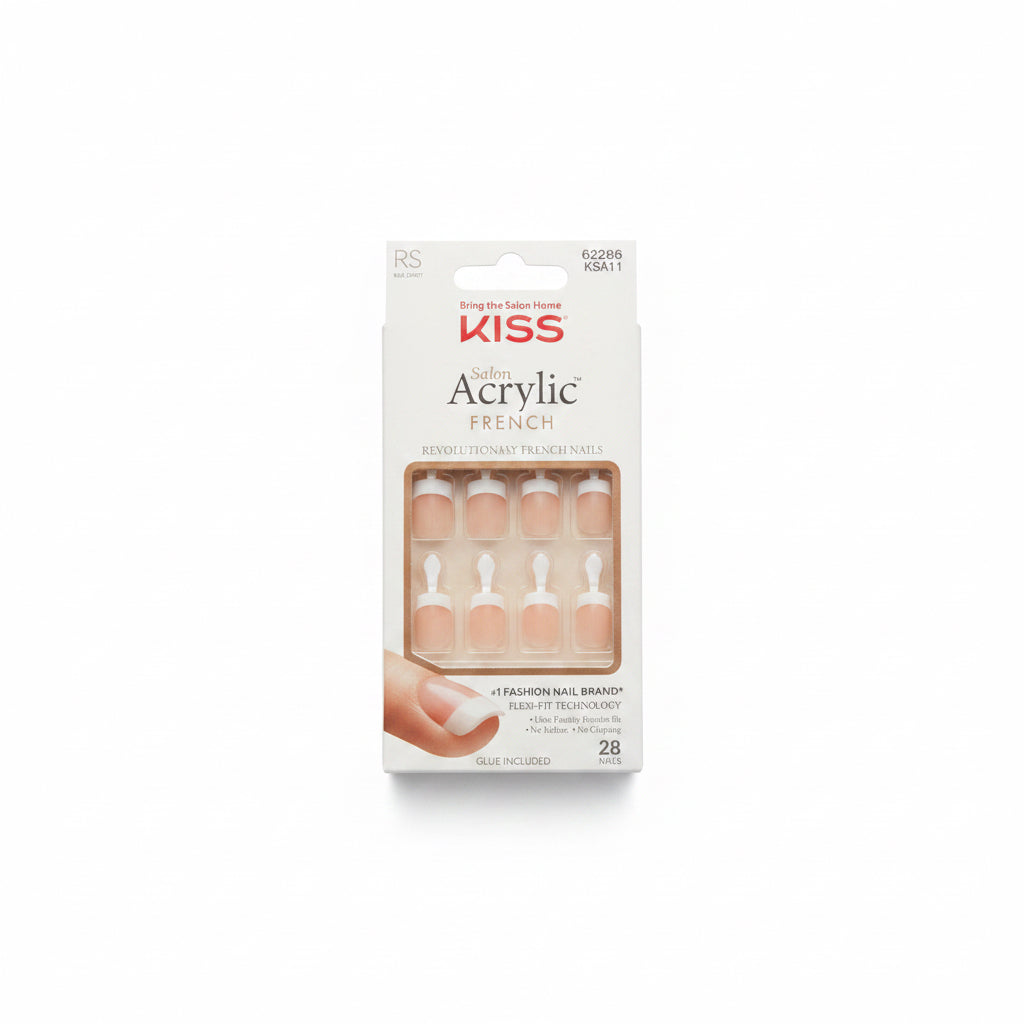 Kiss salon acrylic French nails RS