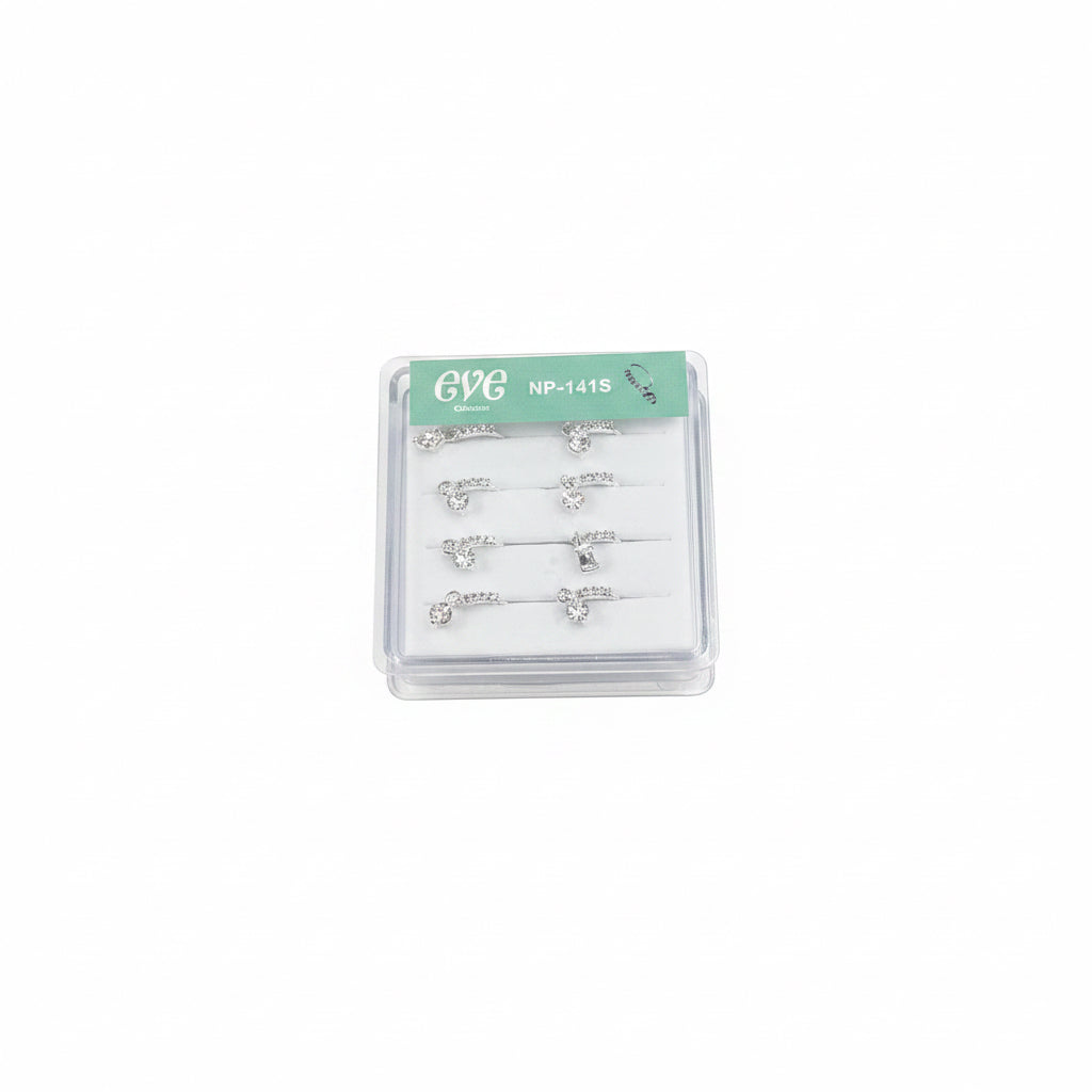 Eve collection 1 diamond nose hoops(Silver)