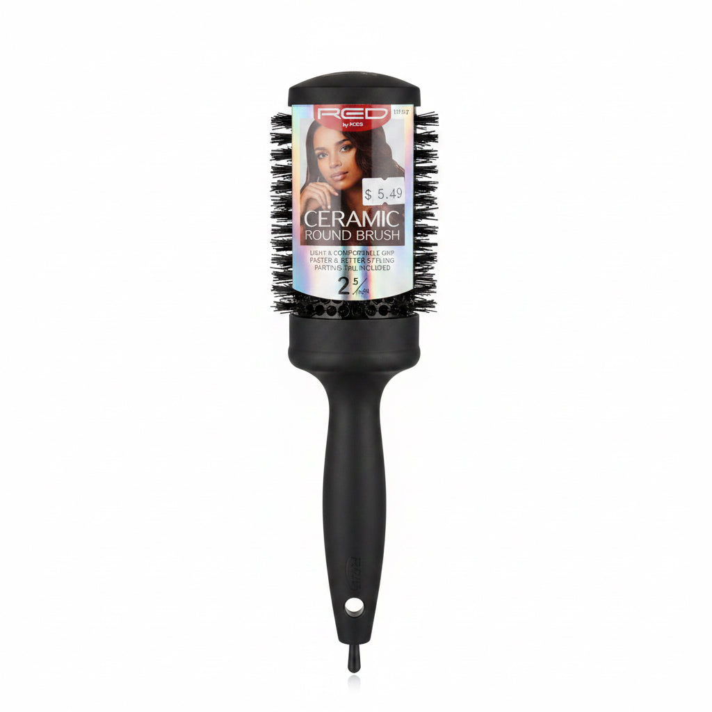 Red thermal round brush