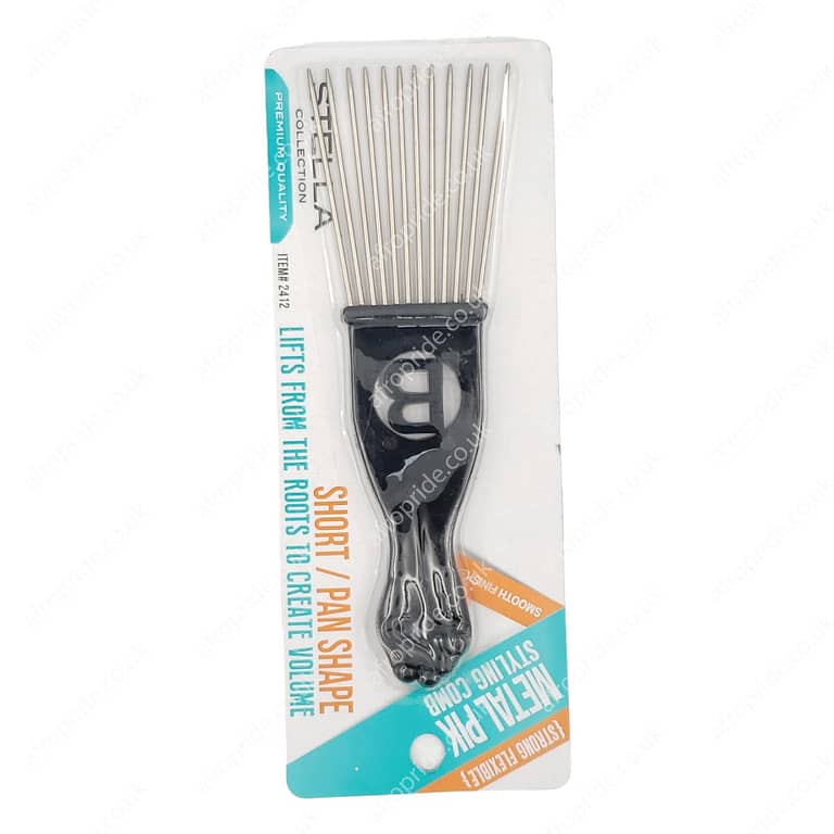 Stella Easy Picking N Detangling Metal Pin Short Pan Shape Comb