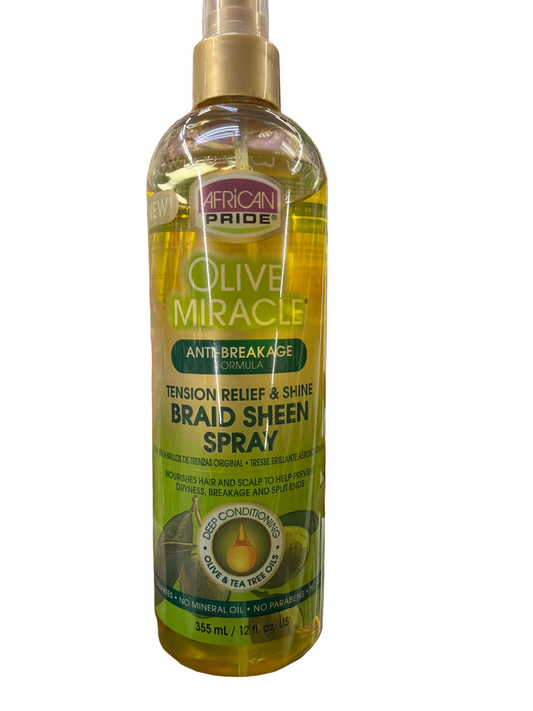 AFRICAN PRIDE OLIVE MIRACLE BRAID SHEEN SPRAY 12OZ