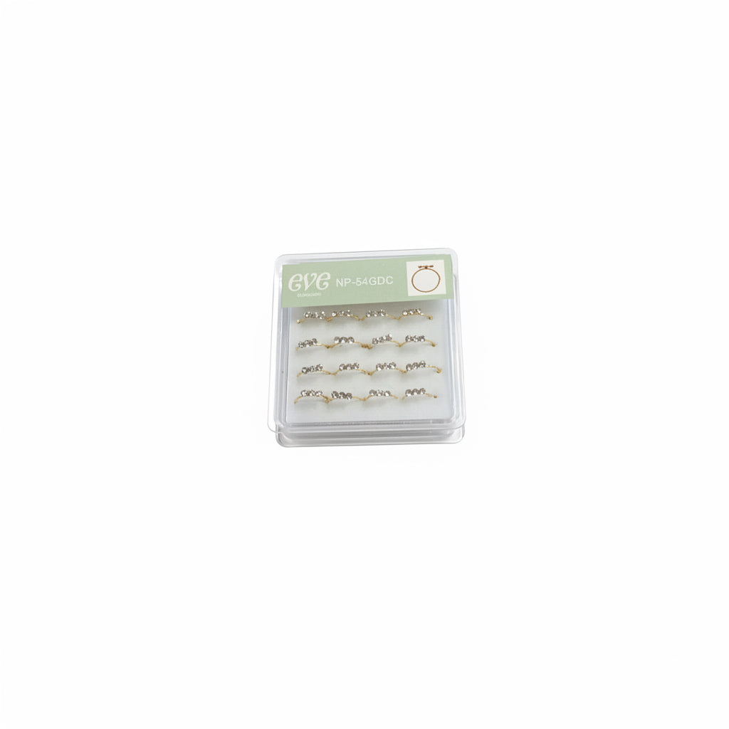 Eve collection 3 diamond nose hoops (Gold)