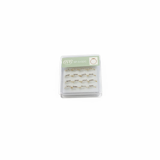 Eve collection 3 diamond nose hoops (Gold)