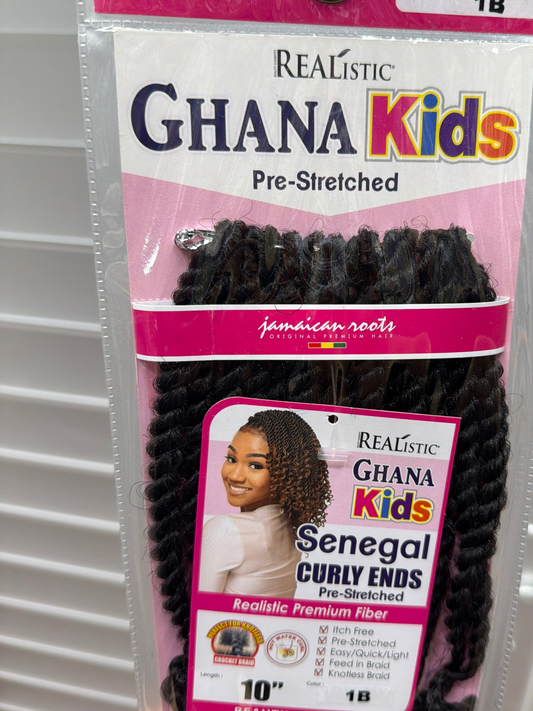 BEAUTY ELEMENTS GHANA KIDS SENEGAL CURLY ENDS 10" - 1B