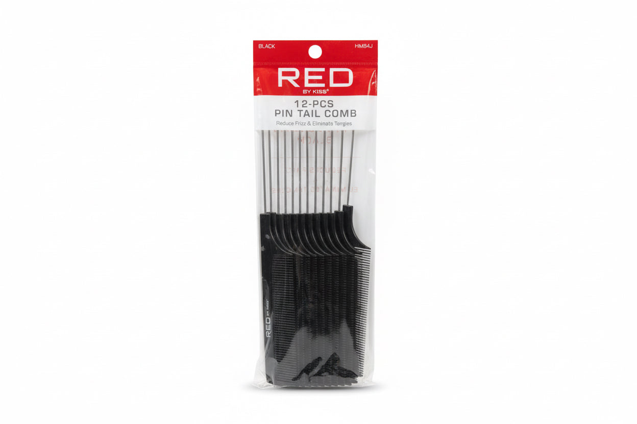 RED 12-PCS PIN TAIL COMB