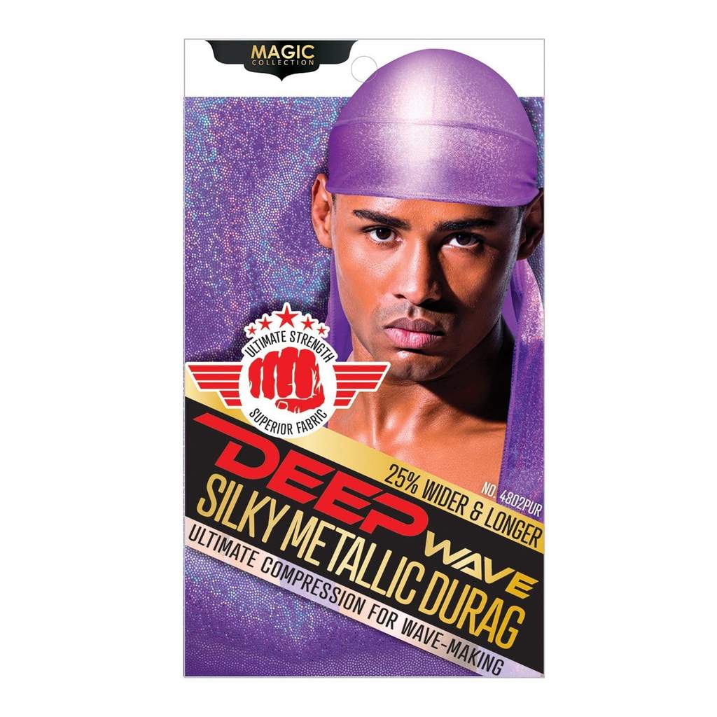 Magic Collection Deep Wave Silky Metallic Durag (Gold)