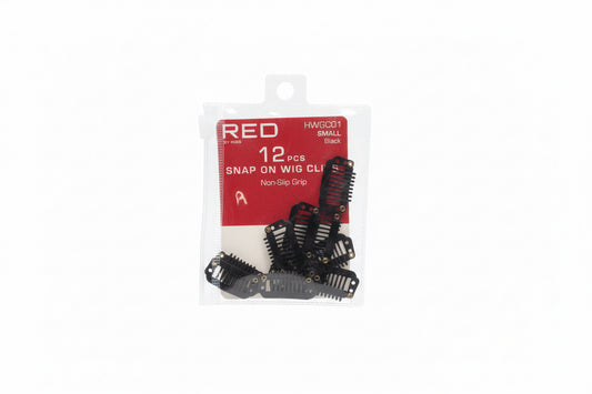 RED 12 pcs Snap on Wig Clips