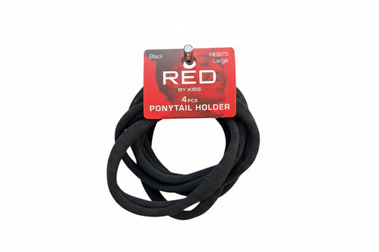 RED BY KISS LARGE PONYTAIL HOLDER 4 PC- BLACK