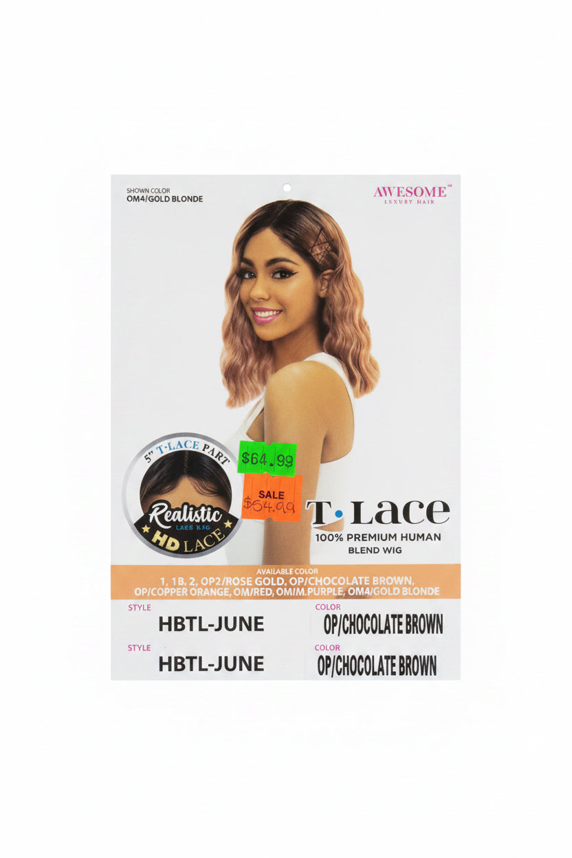 Awesome T Lace Wig #HBTL-June OP/ChBrn