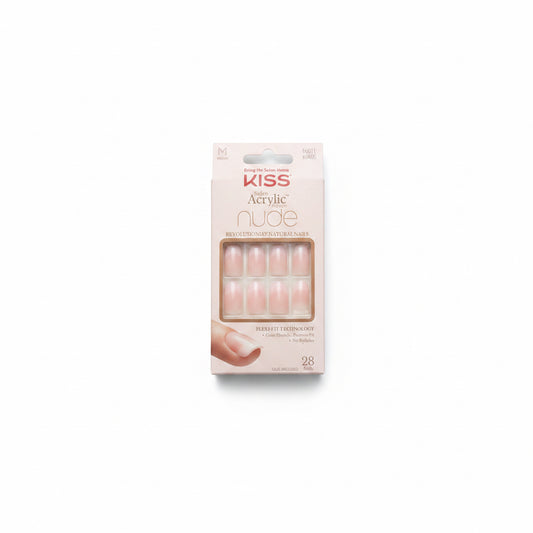 Kiss salon acrylic French nude nails M