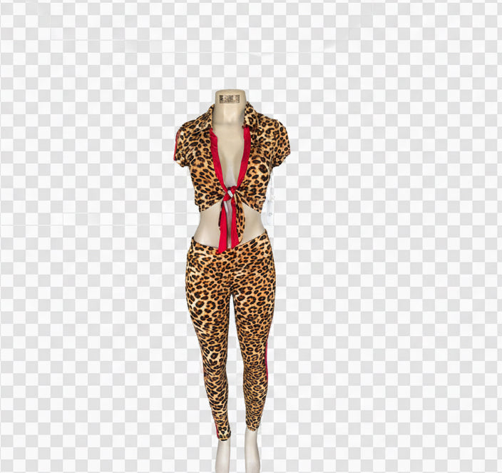 2 pcs Leopard/Red