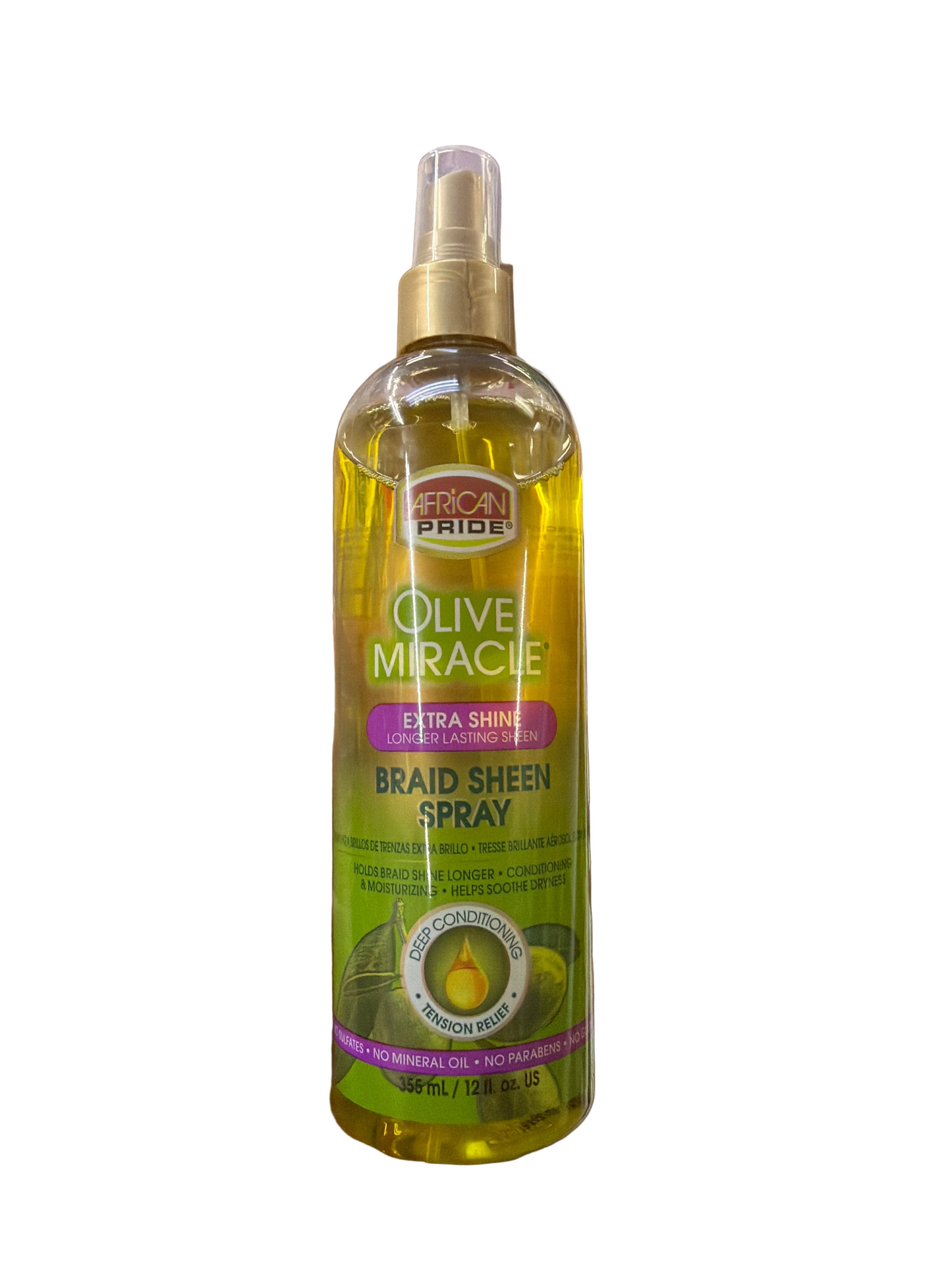 African pride olive miracle braid sheen spray