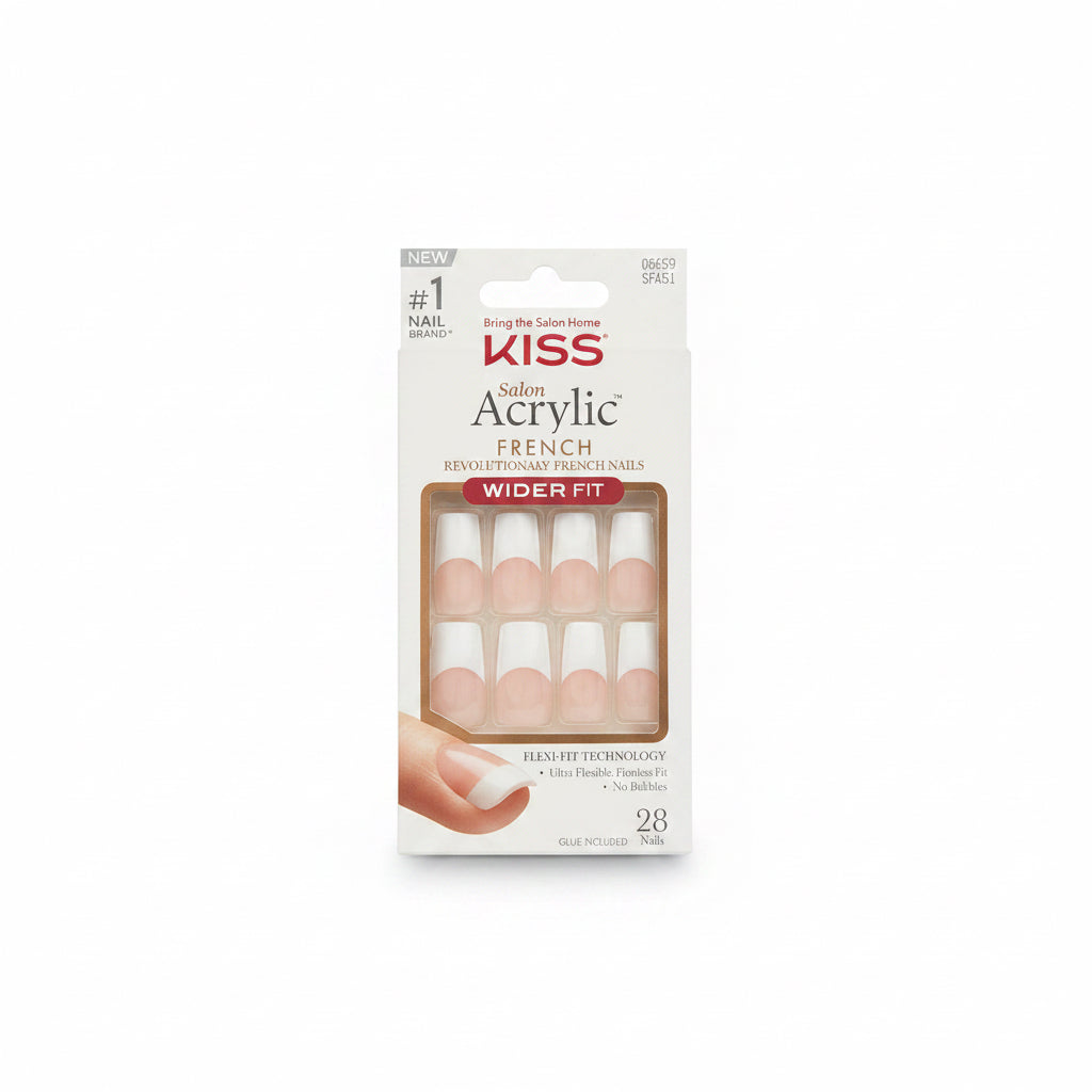Kiss salon acrylic French nails wider fit