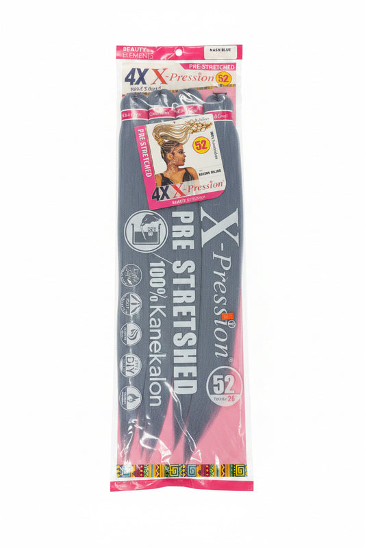 XPRESSION  52" 4X PRE STRETCHED BRAID HAIR - NASH BLUE