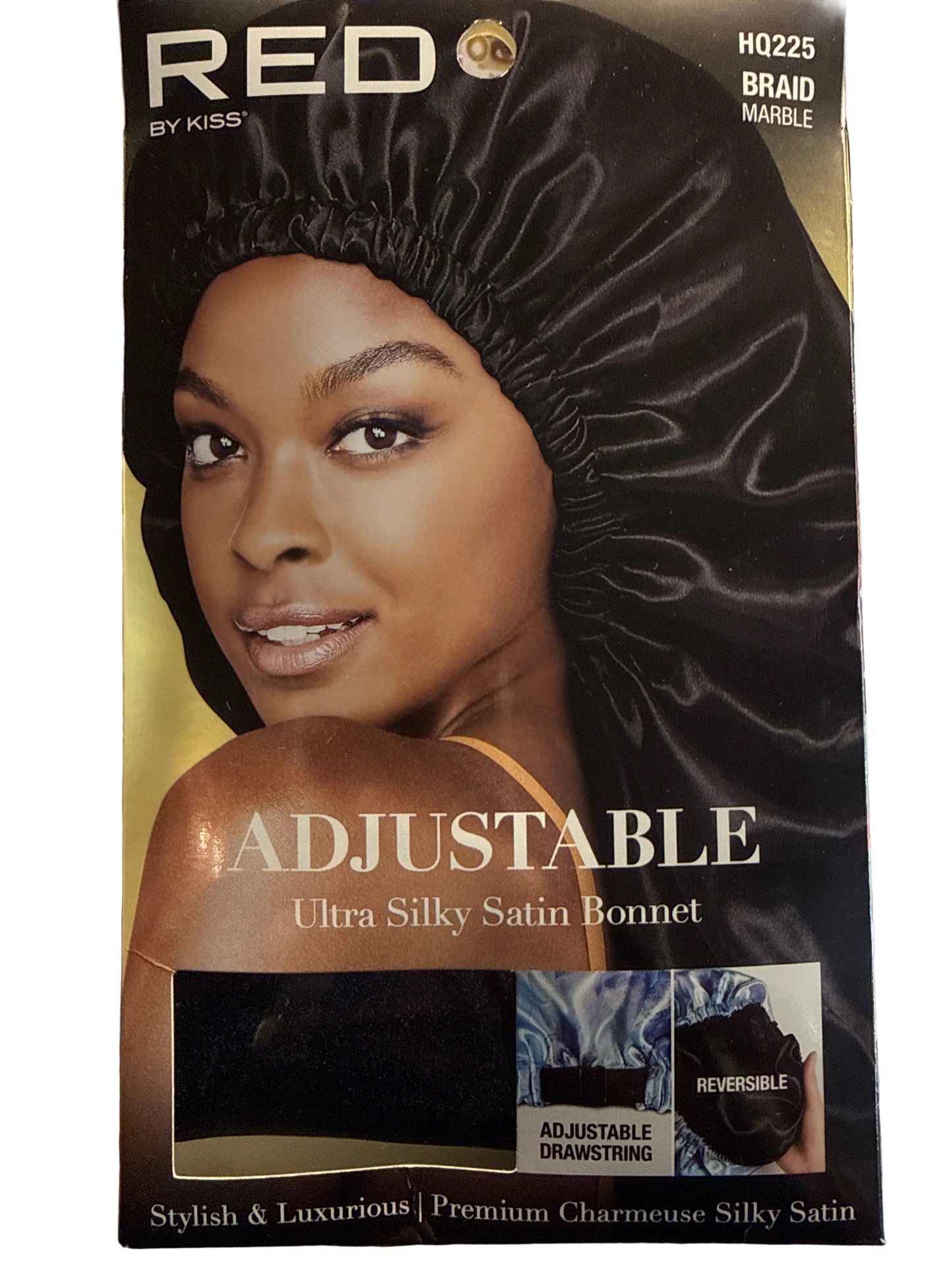 RED ADJUSTABLE SATIN BONNET