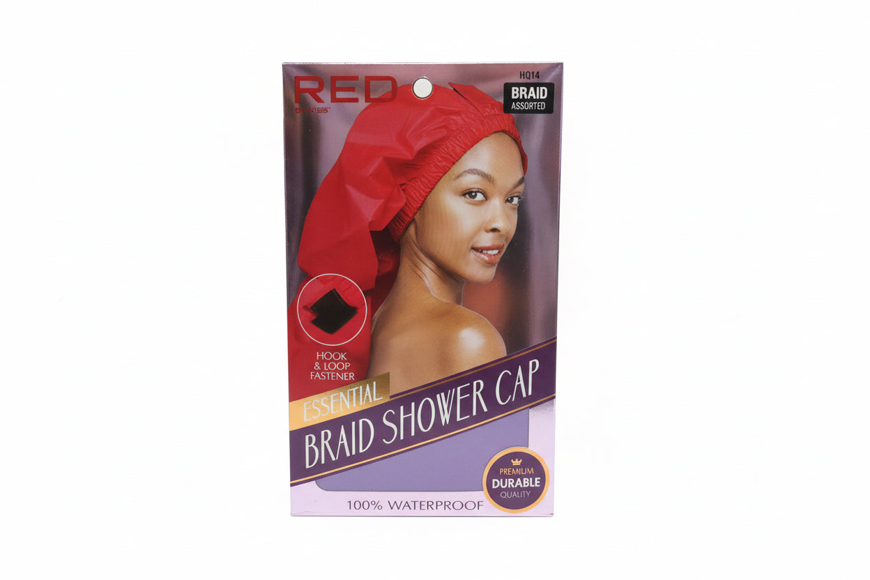 RED Braid Shower Cap