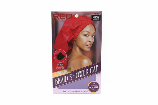 RED Braid Shower Cap