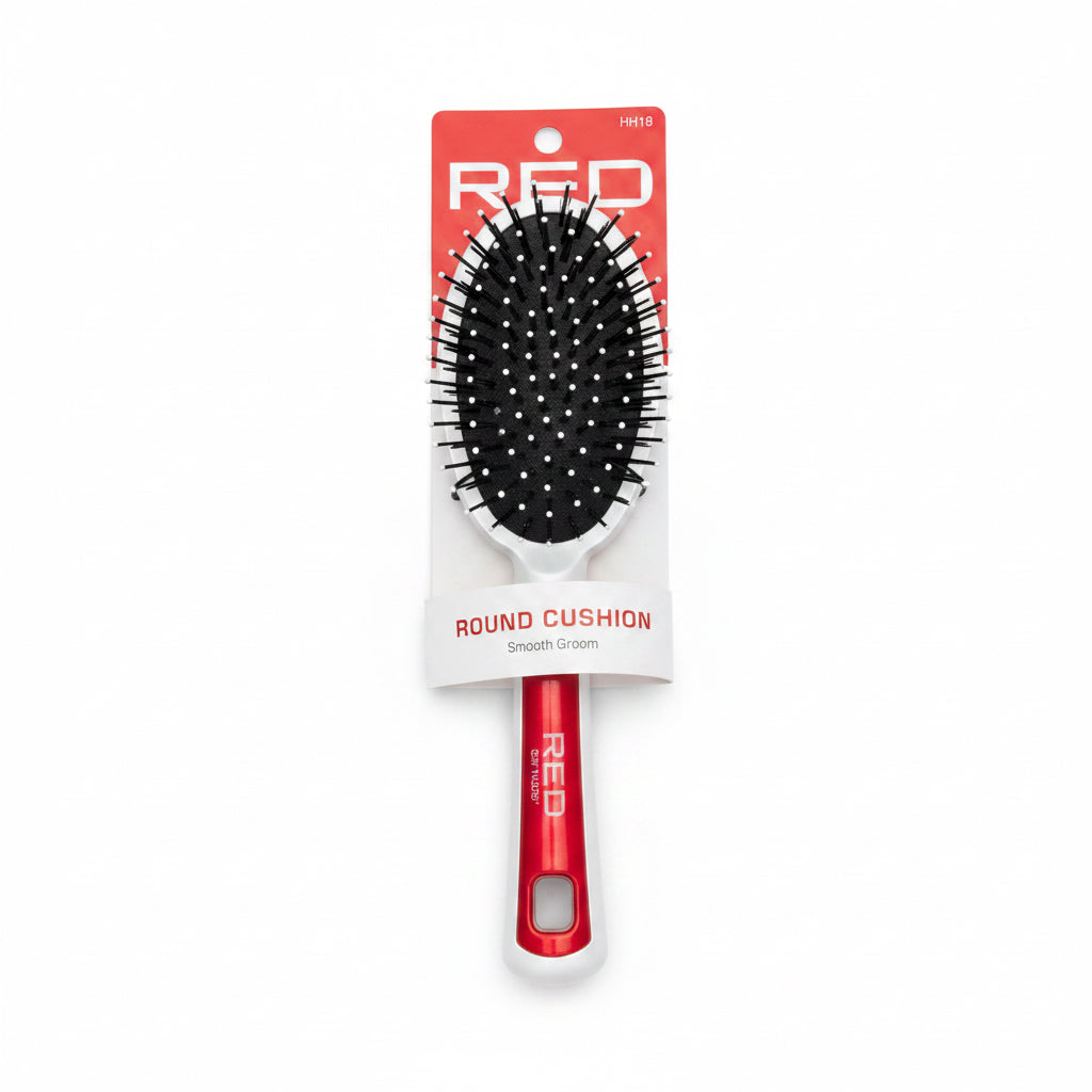 Red round cushion brush