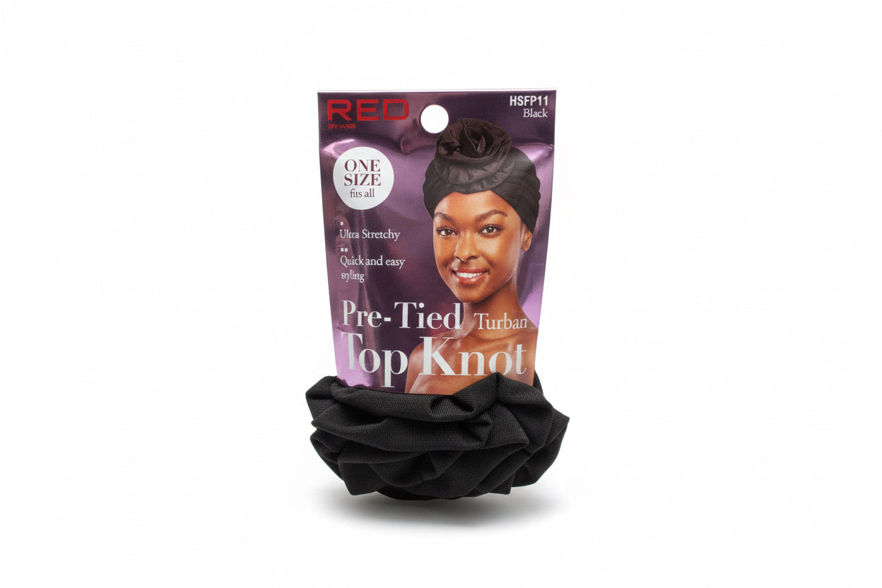 RED Top Knot Turban