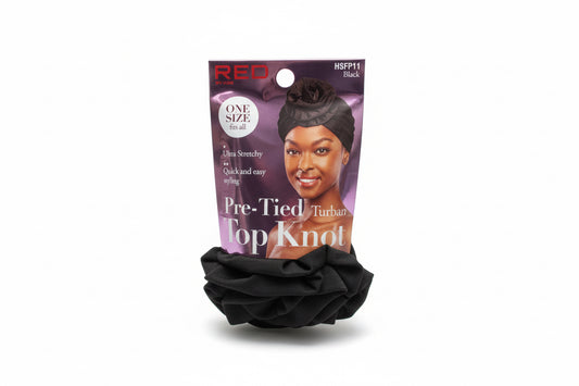 RED Top Knot Turban