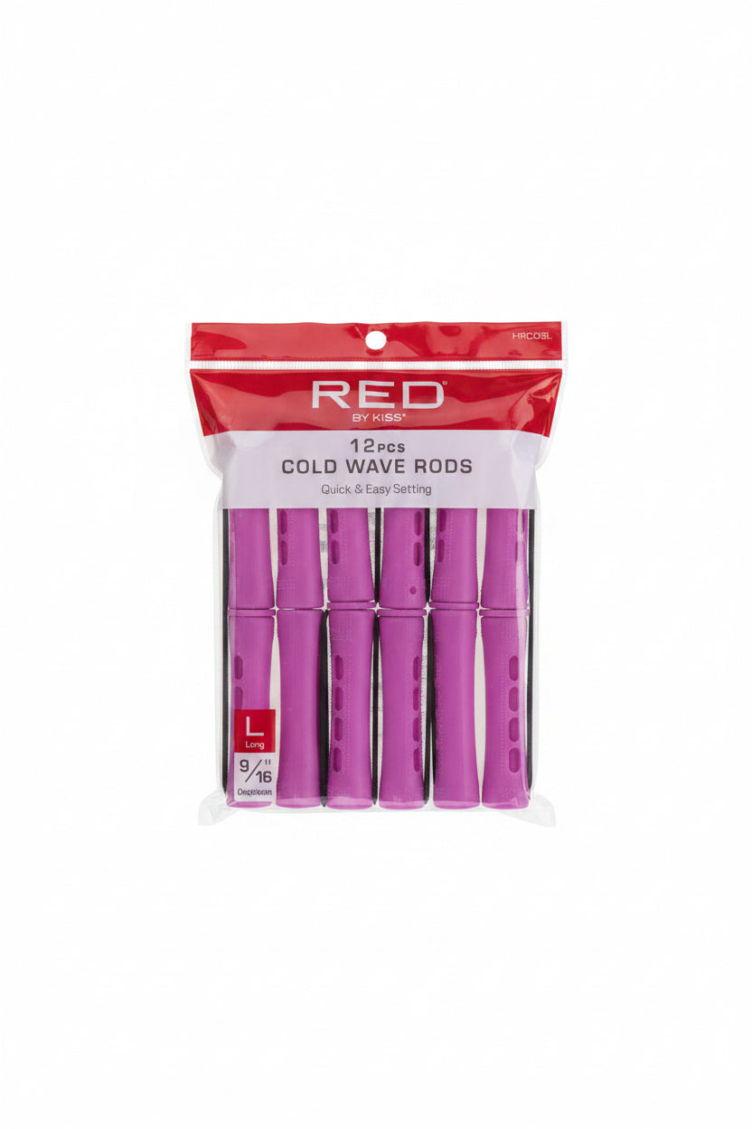 Red long cold wave rods 12pcs L 9/16