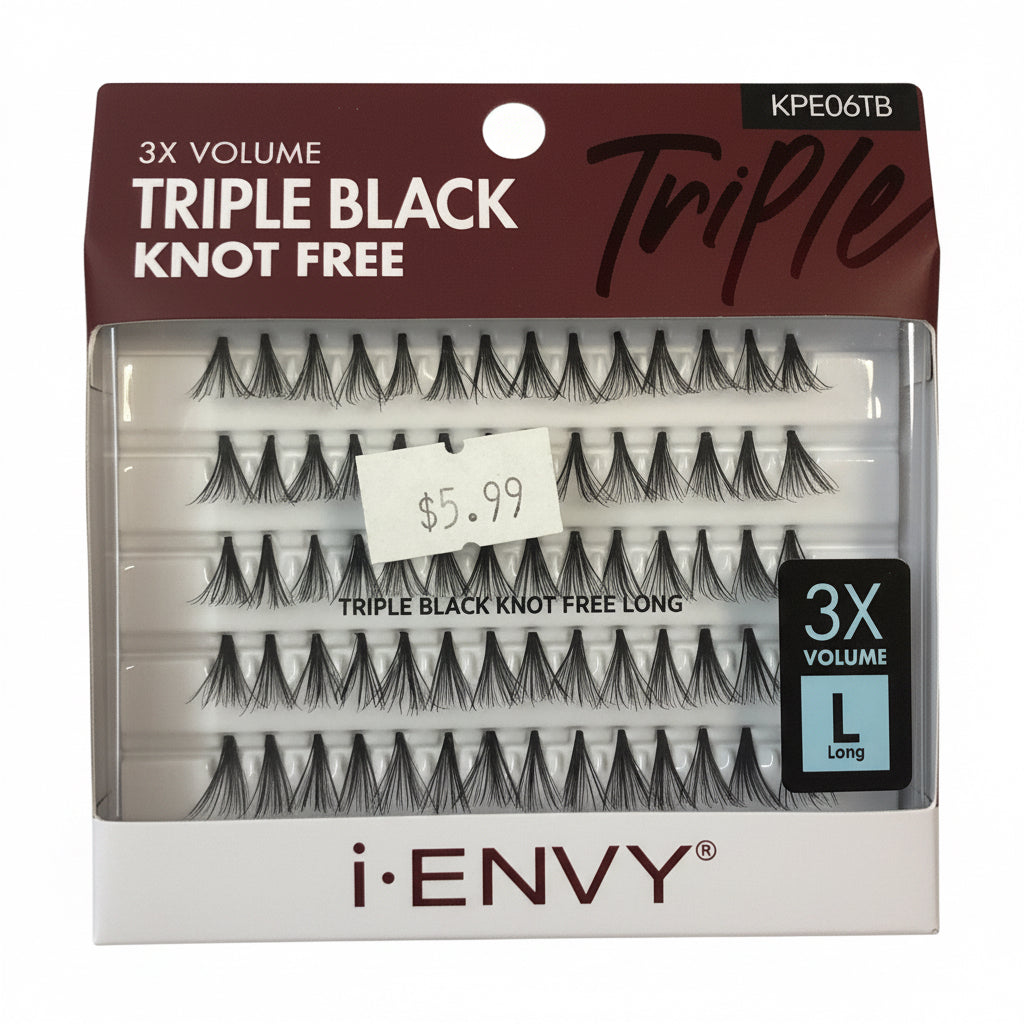 Triple 3X volume knot free lashes L