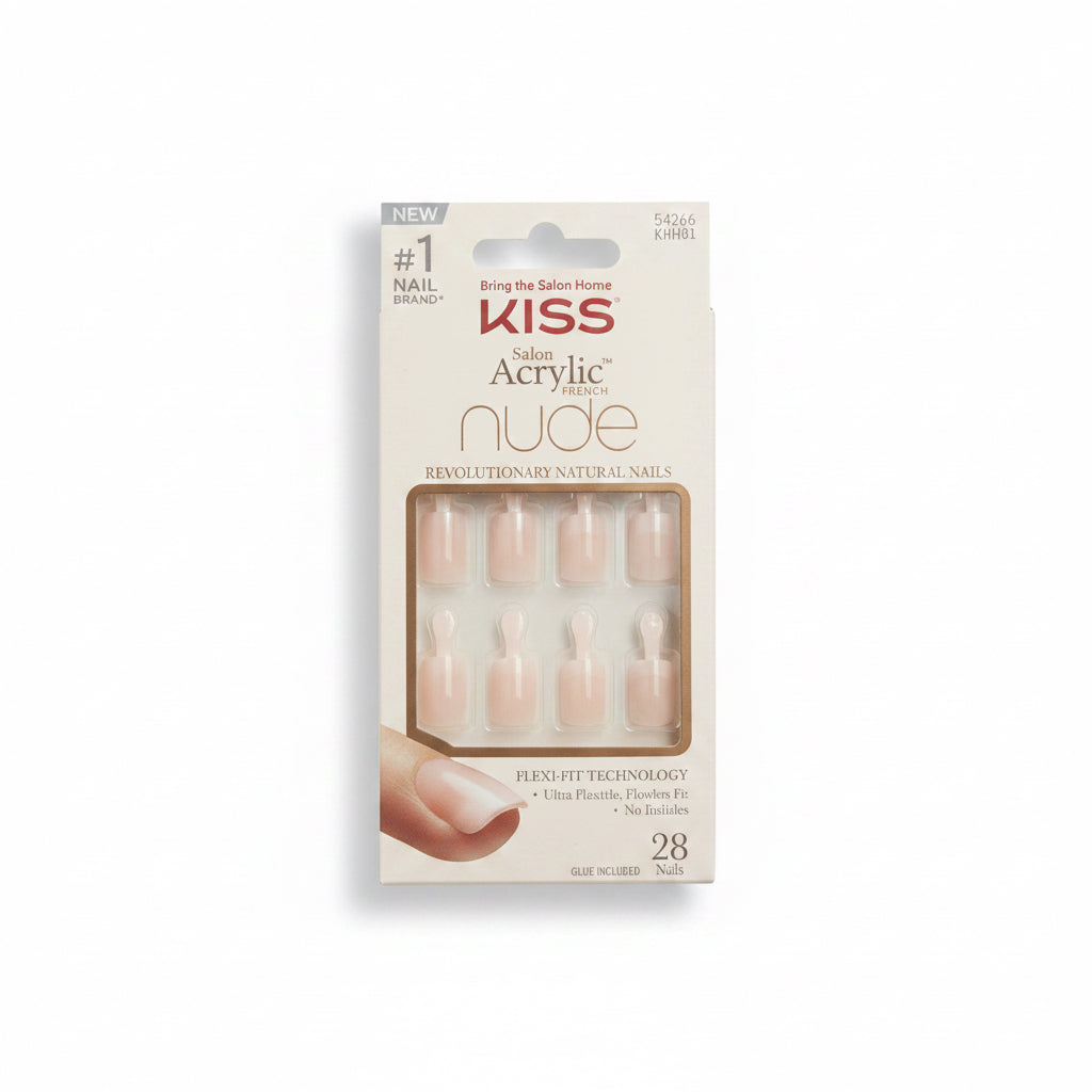 Kiss salon acrylic French nude nails RS