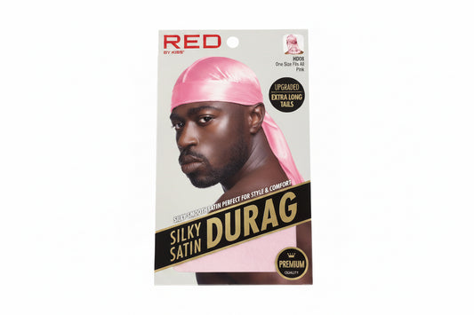 Red silky satin durag (pink)
