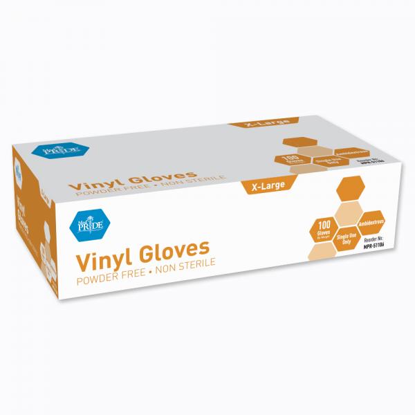 Med Pride Vinyl Gloves X-Large